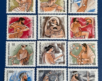 Grèce - Timbres-poste originaux anciens - 1986 - Dieux de l'Olympe - pour collectionneur, artiste ou collectionneur