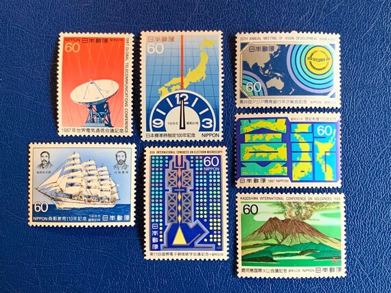 Japan Original Vintage Briefmarken 1986-89 für den Sammler 