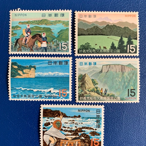 Japan - Original Vintage Postage Stamps- 1970 Quasi National Parks Series- for the collector, artist or crafter