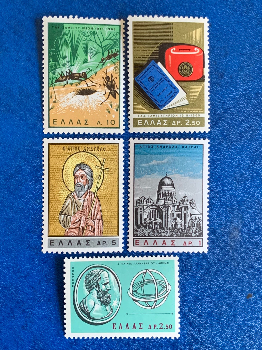 Greece Original Vintage Postage Stamps 1965 for the Collector, Artist ...