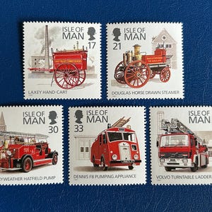Isola di Man - Francobolli d'epoca originali - 1991 - Vigili del fuoco - per collezionisti, artisti o artigiani