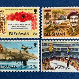 Isola di Man - Francobolli d'epoca originali - 1981 - Giubileo di diamante della Royal British Legion - per collezionisti, artisti o artigiani