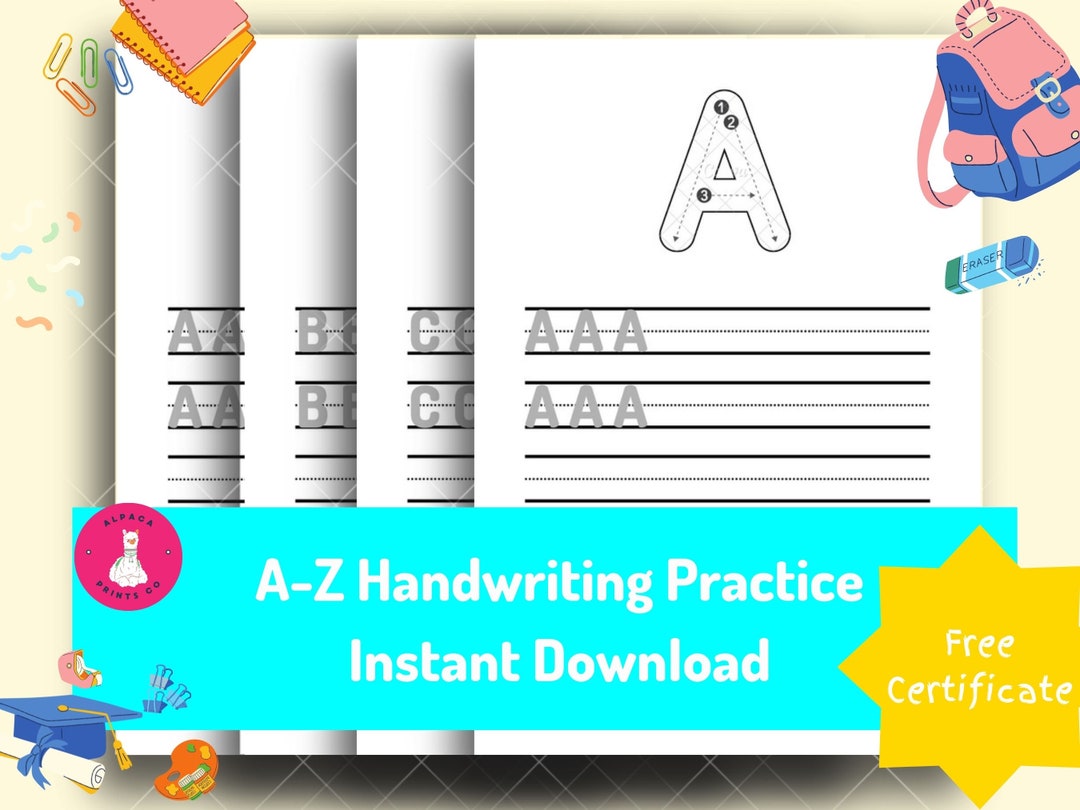 Alphabet Printable Writing Worksheet Letter Tracing Etsy UK alphabet-printable-writing-worksheet-letter-tracing-etsy-uk