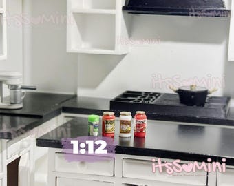 Miniature 1:12 dollhouse groceries diorama food spaghetti sauce