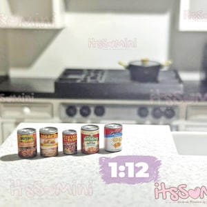 Miniature 1:12 dollhouse essentials doll food doll canned food dollhouse groceries
