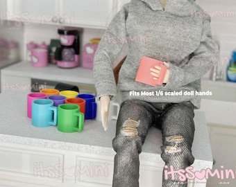 Miniature 1:6 Dollhouse mugs doll essentials mini drink cup coffee mug