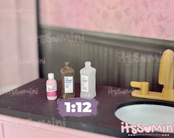 Miniature 1:12 Dollhouse Medical First Aid accessories mini calamine lotion diorama peroxide alcohol