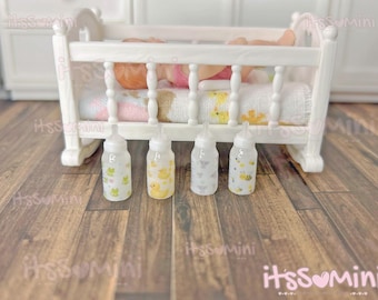 Miniature 1:6 Dollhouse Mini Baby Bottle, play scale baby doll essentials