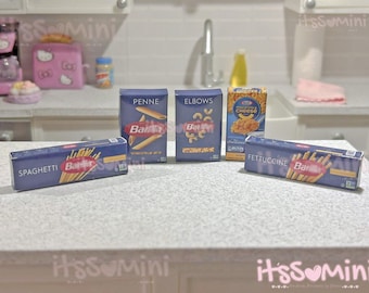 Miniature 1:6 dollhouse Pasta, miniature doll food playscale, doll groceries pretend food mac and cheese mini stuff