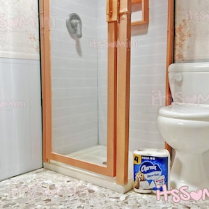 Miniature 1:6 dollhouse toilet paper diorama toiletries bathroom essentials dolls