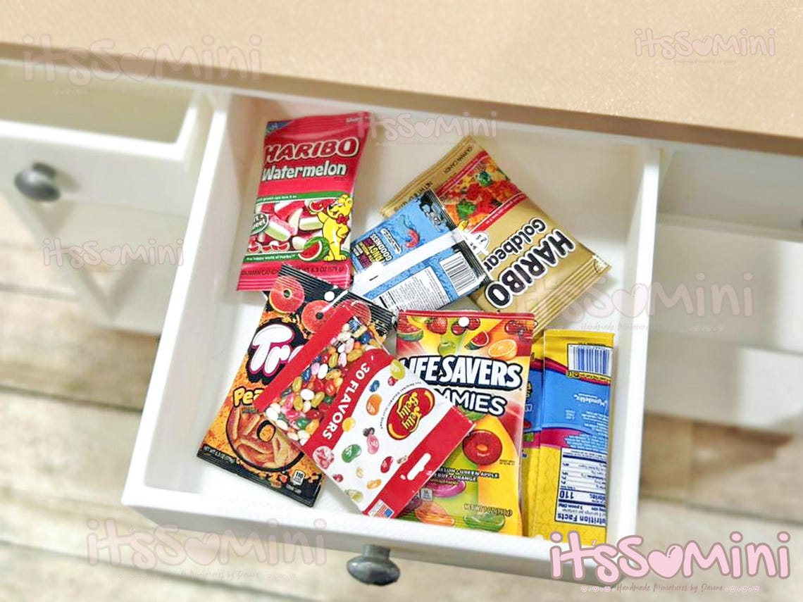 Miniature 1:6 Candy, Miniature Snacks, Miniature Doll House Food ...