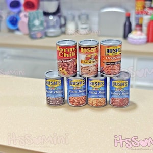 Miniature 1:6 dollhouse canned food doll can of beans daily essentials healthy food doll groceries