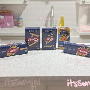 Miniature 1:6 dollhouse Pasta, miniature doll food playscale, doll groceries pretend food mac and cheese mini stuff