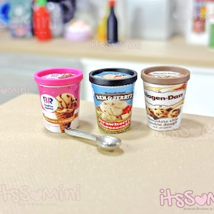 Miniature 1:6 dollhouse ice cream doll groceries pretend food for doll dioramas