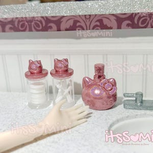 Miniature 1:6 Dollhouse Bathroom Essentials mini soap dispenser mini qtips mini beauty