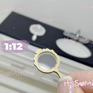 Miniature 1:12 Dollhouse Makeup Hand Mirror doll beauty doll diorama mirror