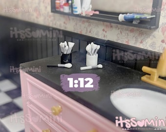 Miniature 1:12 Dollhouse Makeup Brushes mini beauty brushes doll accessories miniature brushes