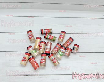 Miniature 1:6 dollhouse playscale seasonings herbs doll groceries doll pretend food
