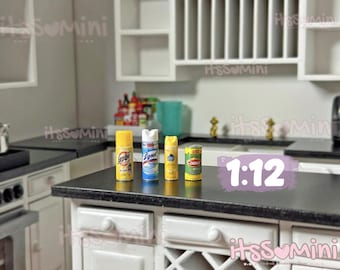 Miniature 1:12 cleaning products for doll house diorama