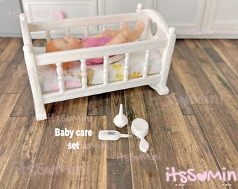 Miniature 1:6 Baby Essentials, mini baby dollhouse care for mini baby doll playscale