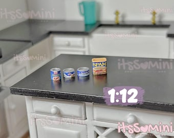 Miniature 1:12 dollhouse groceries doll food pretend food canned food tuna
