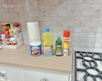 Miniature 1:6 cooking oils mini olive oil miniature cooking dollhouse groceries mini food