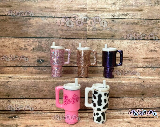 Miniature Tumblers 16 Scale, Mini Drinks, Doll House Food, Miniature Cups, Tumblers, Doll House