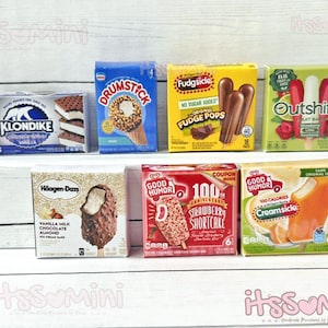 Miniature 1:6 dollhouse ice cream, minis doll groceries diorama frozen food pretend food