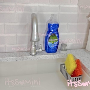 Miniature 1:6 Dollhouse Essentials Mini Dish washing soap doll kitchen miniature doll stuff
