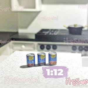 Miniature 1:12 dollhouse canned beans, doll groceries miniature food mini canned vegies