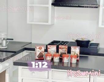 Miniature 1:12 cake mix frosting dollhouse minis doll groceries