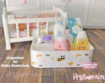 Miniature 1:6 Dollhouse Baby Organizer for mini baby essentials pretend play playscale