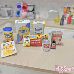 Miniature 1:6 baking, minis cooking dollhouse food miniature flour, doll groceries