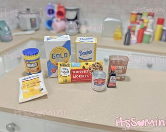 Miniature 1:6 baking, minis cooking dollhouse food miniature flour, doll groceries