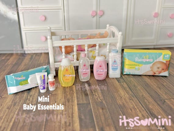 Miniature 1:6 dollhouse Baby essentials baby shampoo pretend doll baby scene miniature stuff playscale