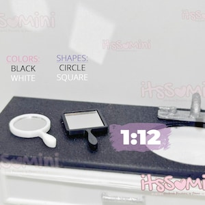 Miniature 1:12 Dollhouse beauty makeup hand mirror doll accessories