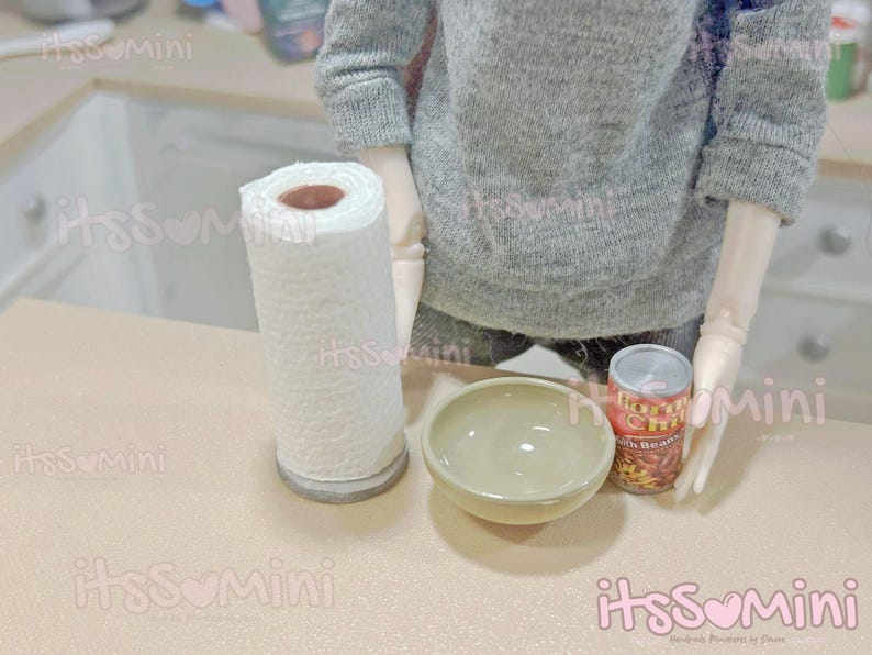 Miniature 1:6 Dollhouse Playscale Canned Food Doll Can of Beans Daily ...