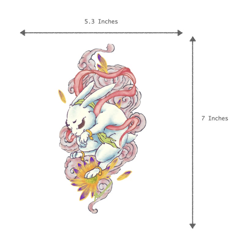 Japanese Style Temporary Tattoo Inaba for Girls Etsy