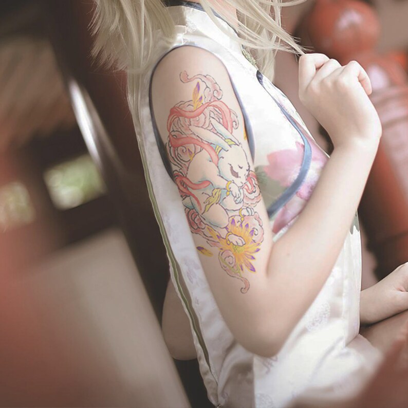 Japanese Style Temporary Tattoo Inaba for Girls Etsy