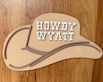 Howdy Cowboy Hat Plaque