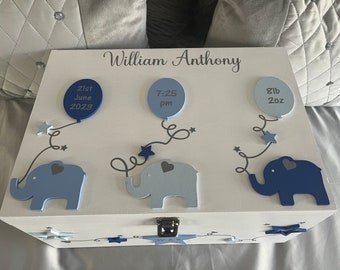Elephant & Balloons Keepsake Box