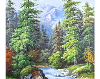 CUSTOM Art Painting, Landscape Painting, Original Oil Art on Vertical Canvas 36x24"-Free Shipping