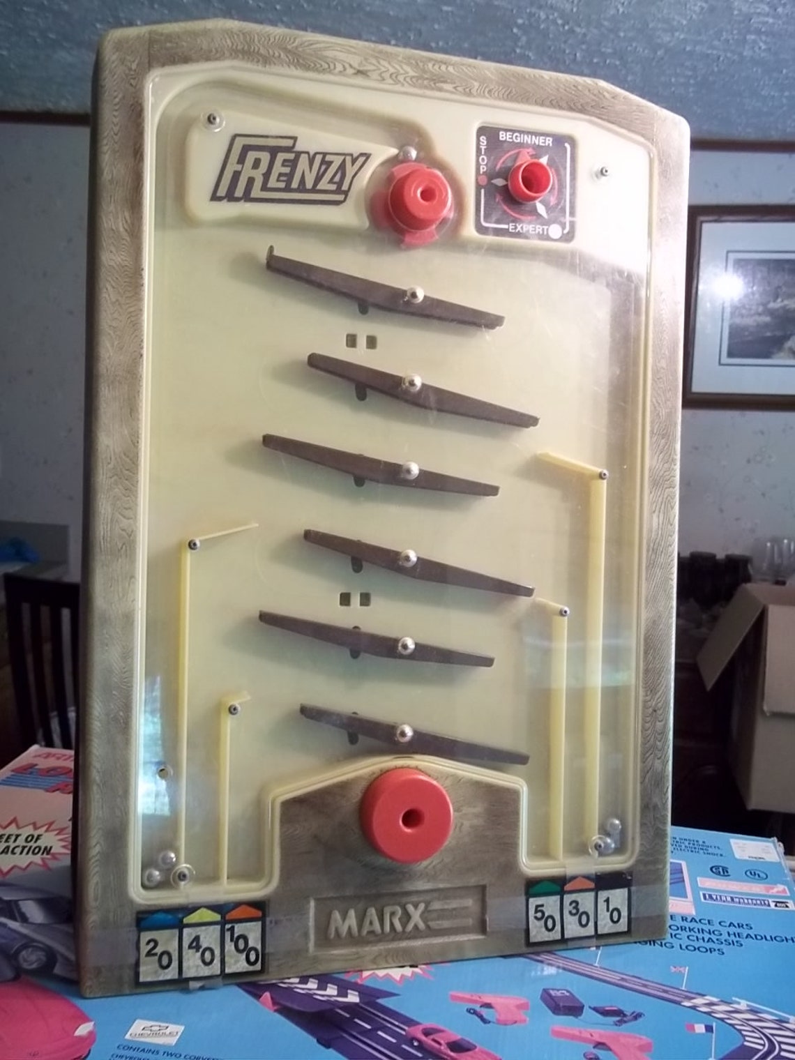 Vintage 1970s Frenzy Tabletop Pinball Game by Marx IOB Etsy