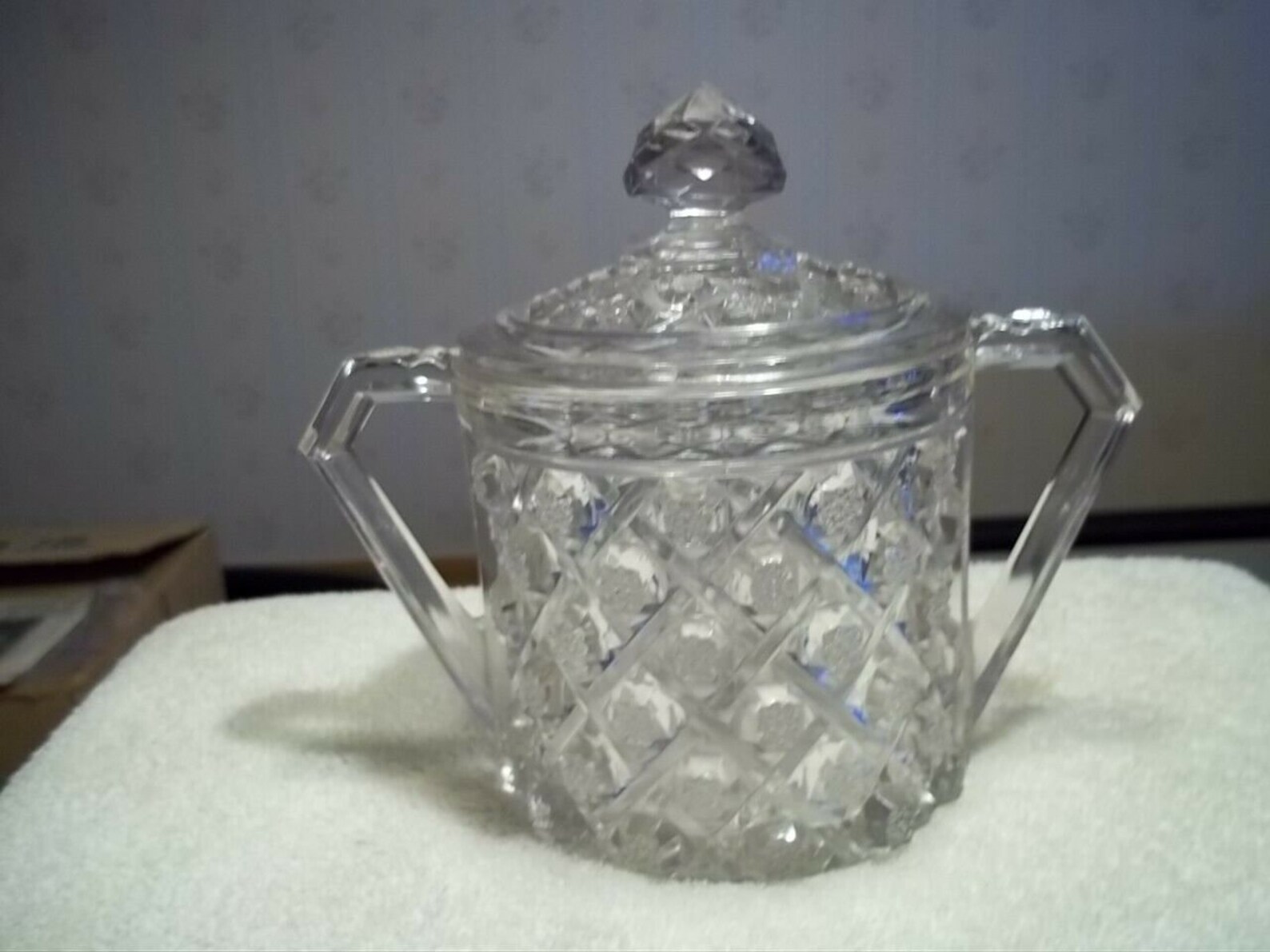 Vintage glass cracker jar with lid by Cambridge Etsy