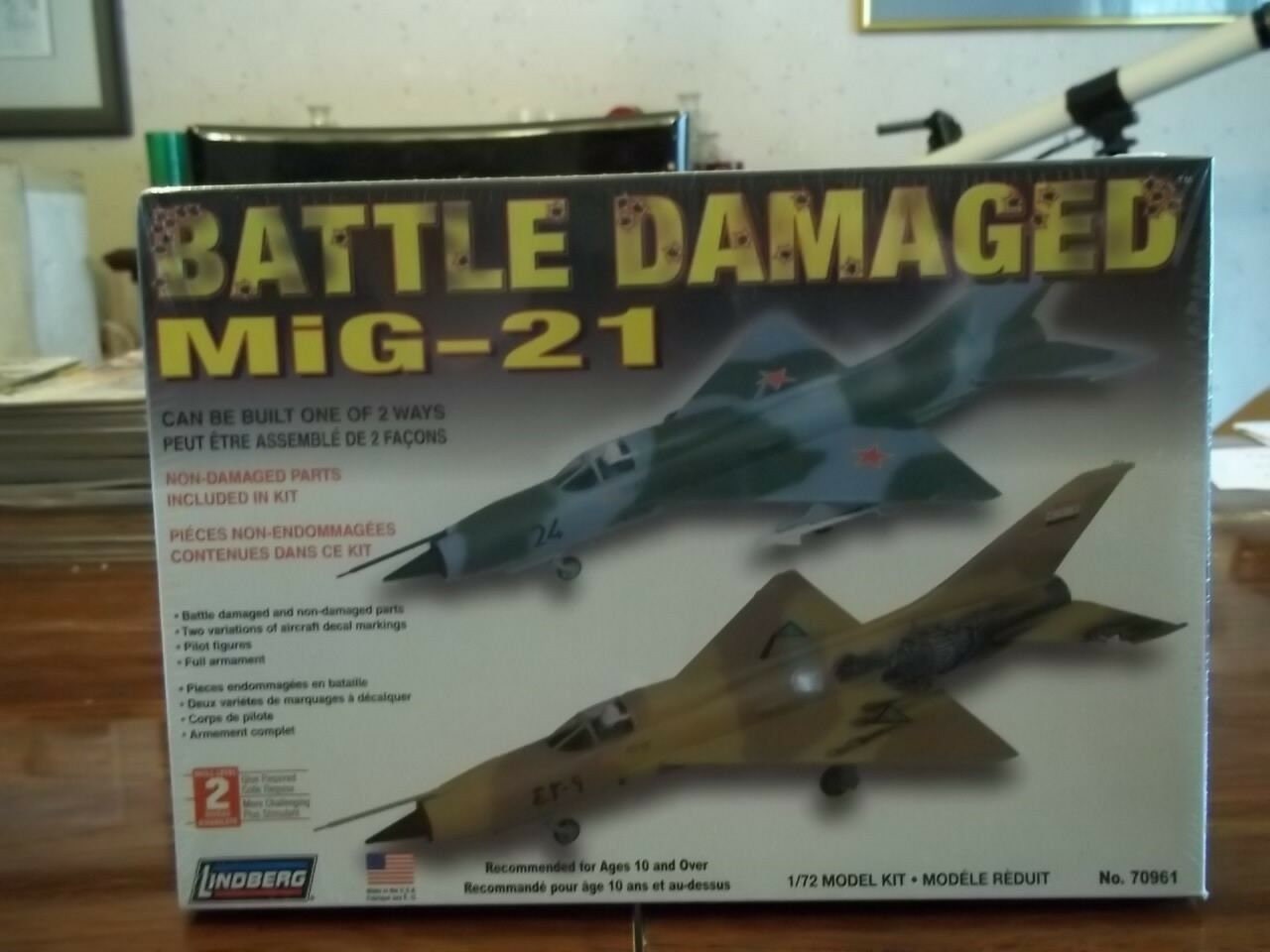 Toys & Hobbies Lindberg 172 scale MIG21 Jet Fighter Battle Damaged Model Kit Toy Models & Kits