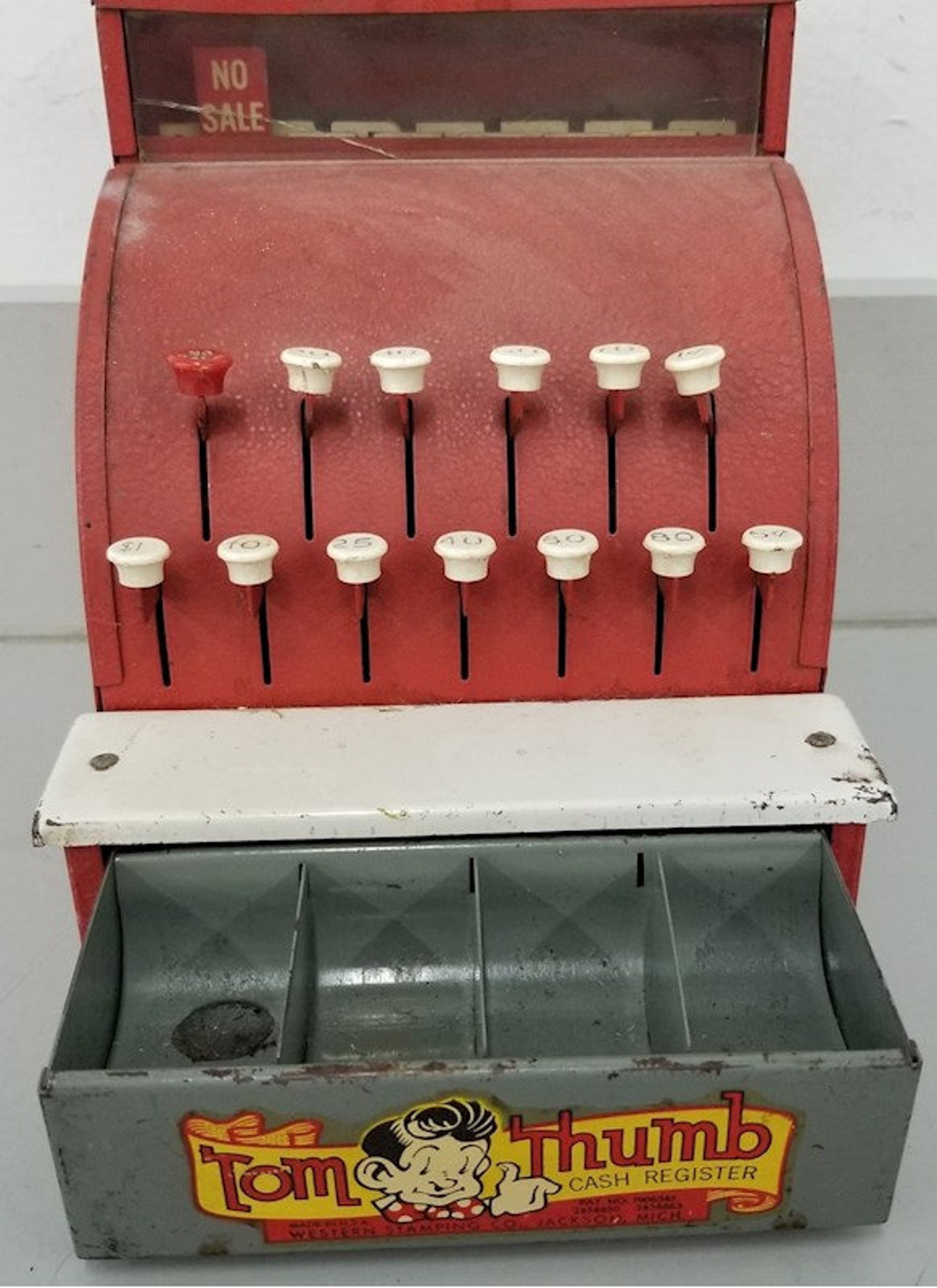 Vintage 1950s Tom Thumb Red Metal Cash Register/Bank Etsy