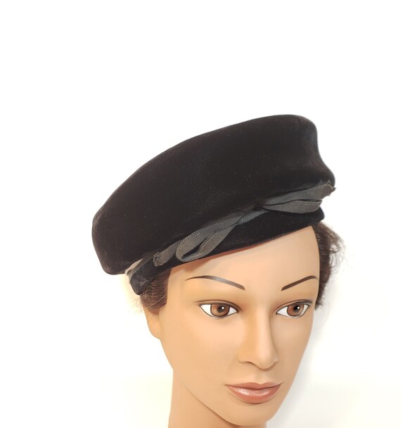 1950s Black Union Made Velour Hat - image 2