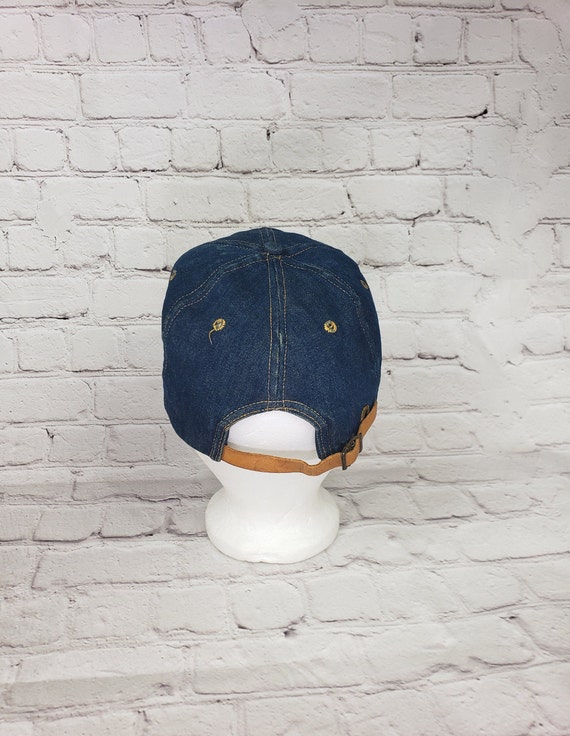 Rare 70s Levis Denim Hat Leather Label Orange Tag - image 5