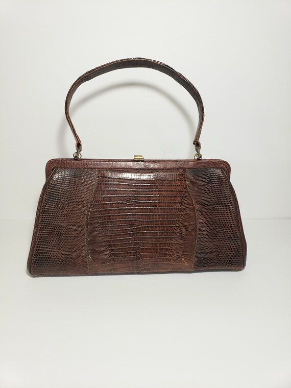 1950s Kelly Style Alligator Handbag Sterling Brand