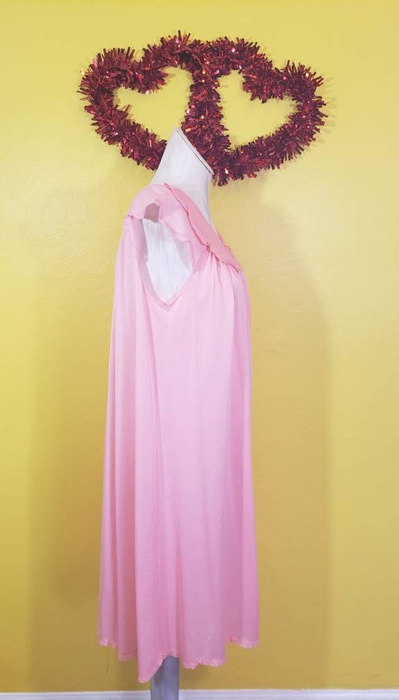 Vintage 50s 60s Shadowline Pink Nightgown Babydol… - image 4